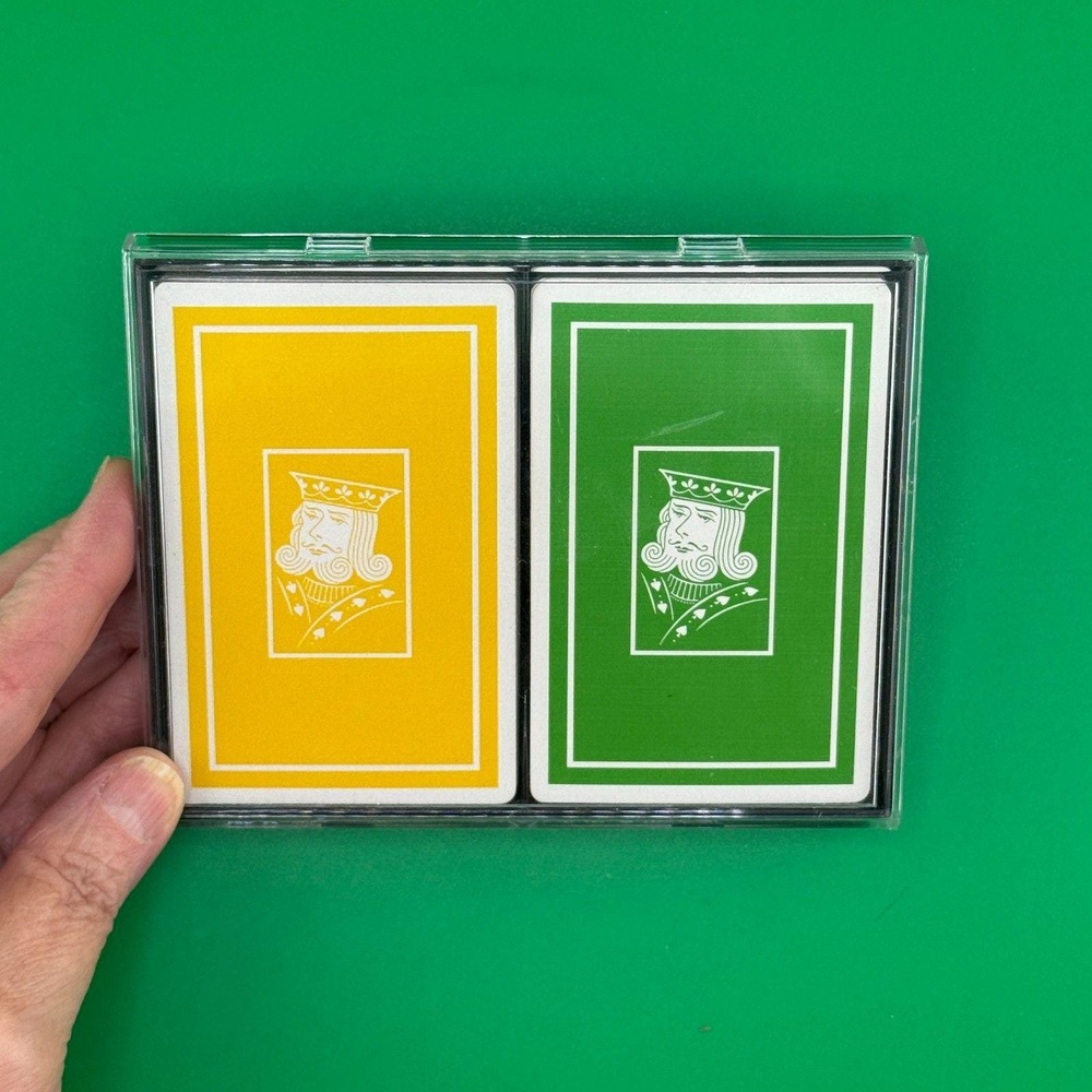 Double Deck Plastic Coated Playing Cards in Hard Storage Case Baron Barclay